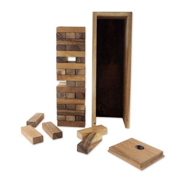 Alternate image for Hand Made Wood Stacking Tower Game from Thailand Tower of Fun