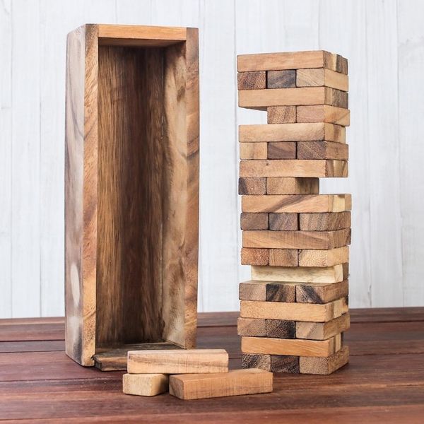 Alternate image for Hand Made Wood Stacking Tower Game from Thailand Tower of Fun