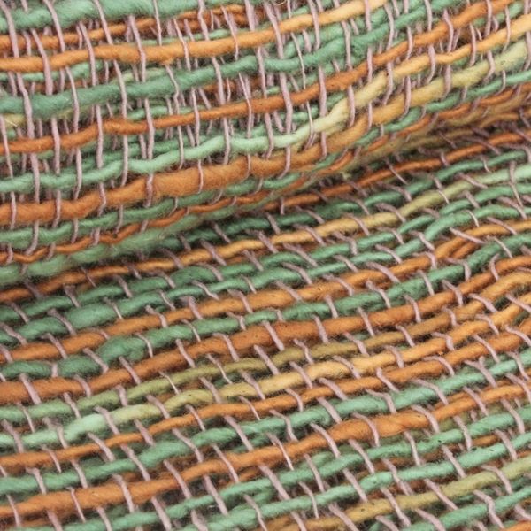 Alternate image for Thai Green and Orange Cotton Scarf Breezy Green and Ginger