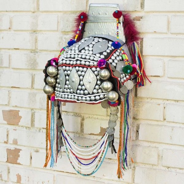Alternate image for Decorative Beaded Head Dress Thai Akha Hill Tribe Timeless Muse I