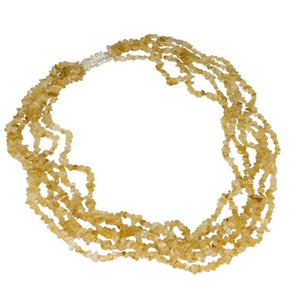 Alternate image for Citrine and Sterling Silver Multi-Strand Necklace Citrus Burst