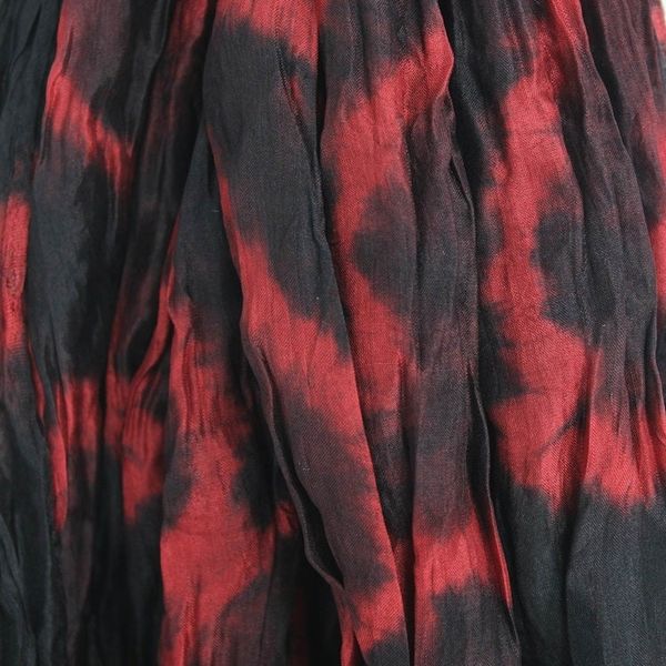 Alternate image for Black Red Tie-dye Silk Scarf Crafted by Hand in Thailand Nocturnal Dance