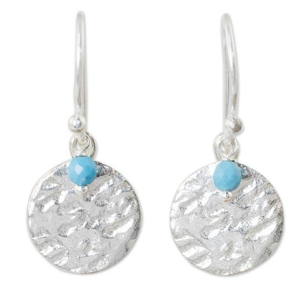 Alternate image for Artisan Crafted Jewelry Sterling Silver and Calcite Earrings Blue Harvest Moon