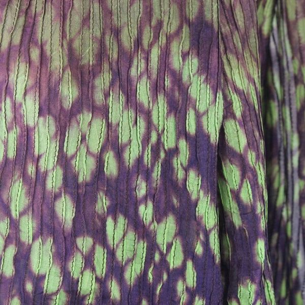 Alternate image for Tie-dye Silk Rayon Scarf Crafted by Hand in Thailand Brown Purple Kaleidoscopic