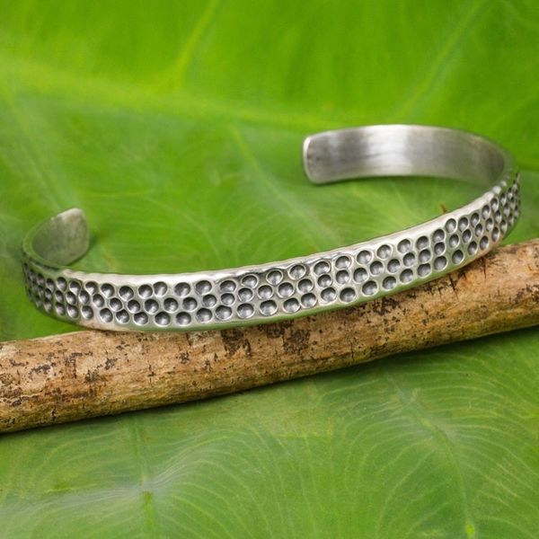 Alternate image for Slender Cuff Bracelet of Handcrafted Sterling Silver Natures Way