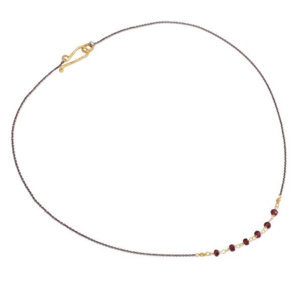 Alternate image for Vermeil Garnet and Silver Necklace Handcrafted in Thailand Dreams Come True