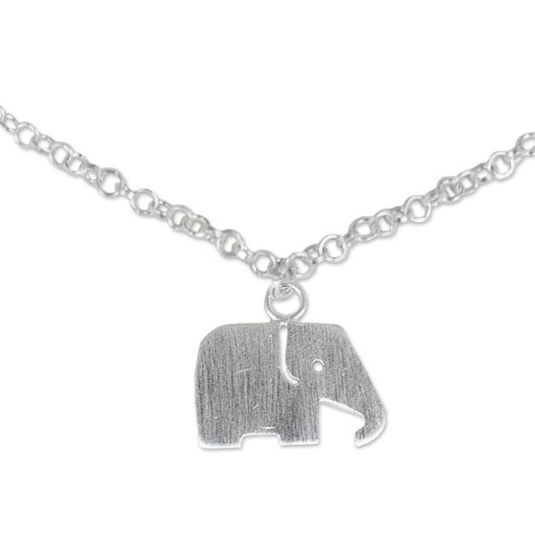 Alternate image for Artisan Crafted Sterling Silver Anklet with Elephant Charm Elephant Bliss
