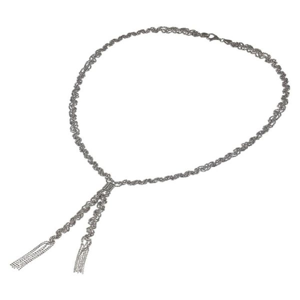 Alternate image for Unique Necklace Crafted from Sterling Ball Chain Vintage Fringe