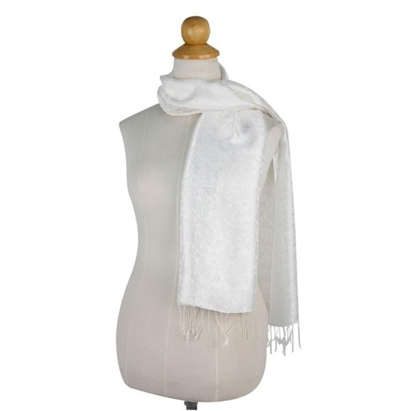 Alternate image for Floral Ivory Rayon Blend Scarf from Thailand Ivory Bouquet