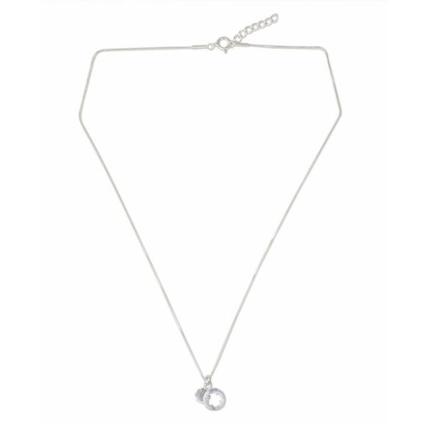 Alternate image for Thai Brushed Sterling Silver Lucky Clover Pendant Necklace Four Leaf Clover