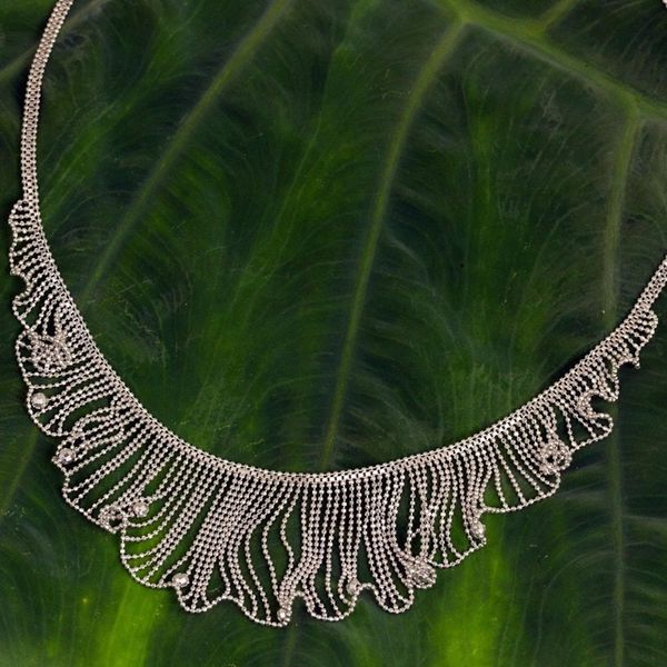 Alternate image for Thai Handcrafted Sterling Silver Waterfall Necklace Dancing Breeze