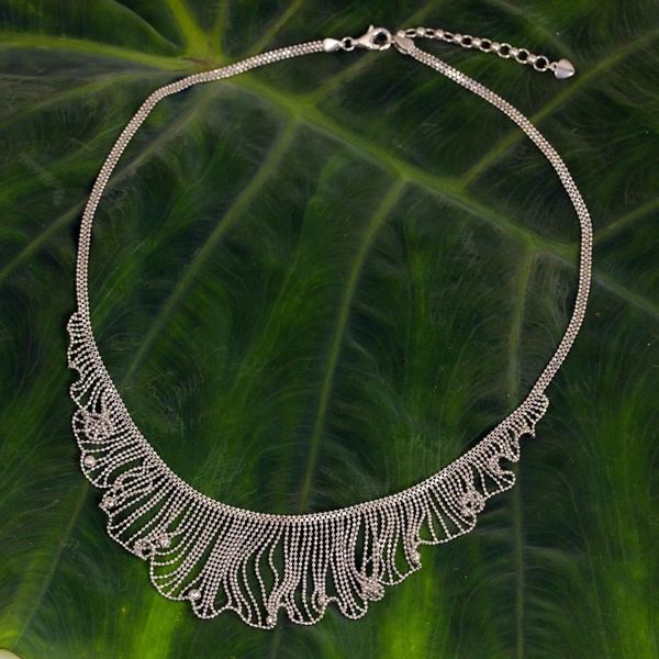 Alternate image for Thai Handcrafted Sterling Silver Waterfall Necklace Dancing Breeze