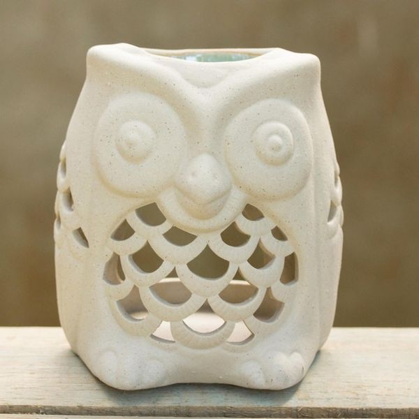 Alternate image for Hand-Crafted Thai Unglazed Ceramic Clay Owl Oil Warmer Cozy Owl