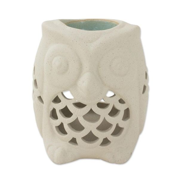 Alternate image for Hand-Crafted Thai Unglazed Ceramic Clay Owl Oil Warmer Cozy Owl