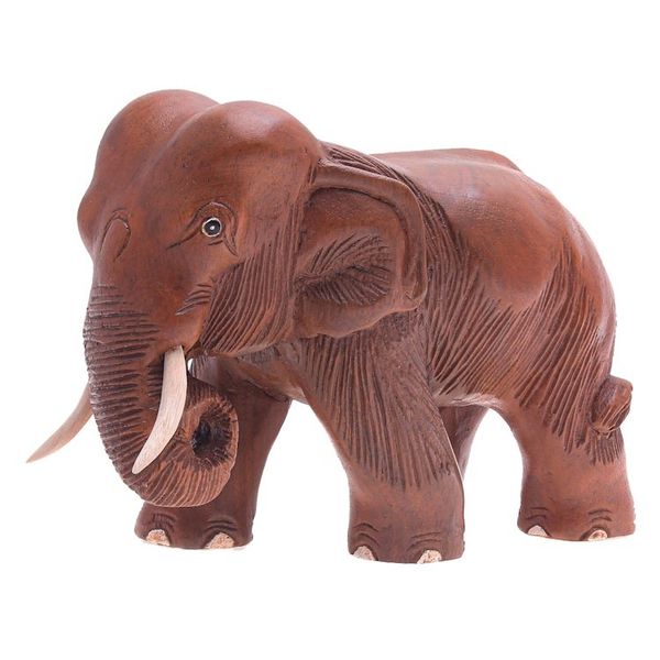 Alternate image for Rain Tree Wood Sculpture from Thailand Majestic Elephant