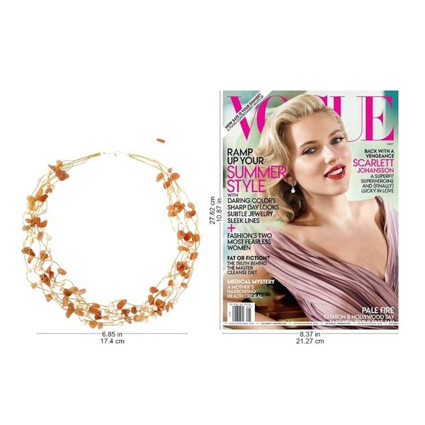 Alternate image for Hand Crafted Beaded Aventurine and Pearl Necklace Afternoon Glow