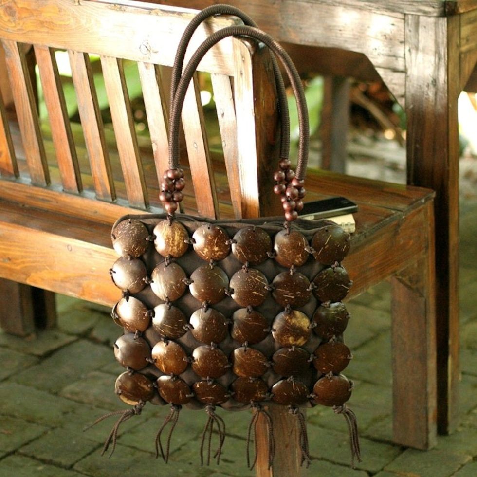 Coconut shell handbag 'Coco Art'