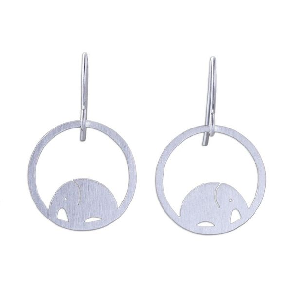 Alternate image for Sterling Silver Dangle Earrings Elephant Horizon