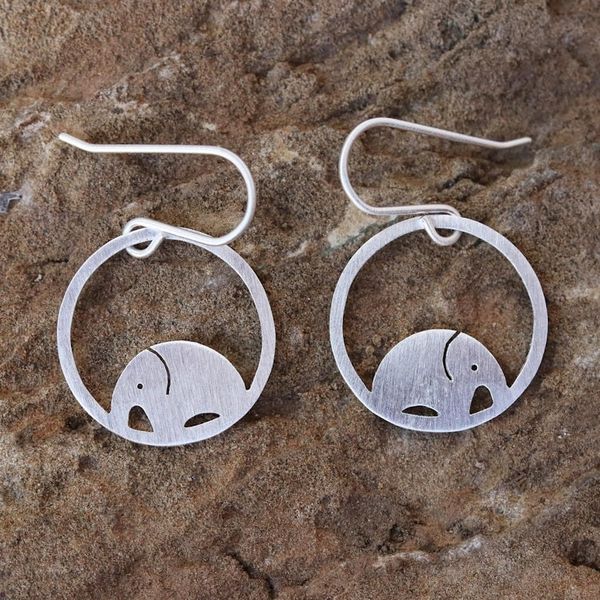 Alternate image for Sterling Silver Dangle Earrings Elephant Horizon