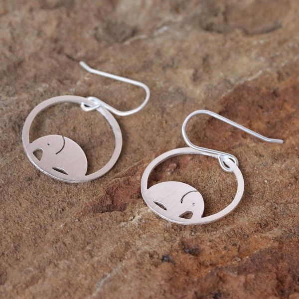 Alternate image for Sterling Silver Dangle Earrings Elephant Horizon