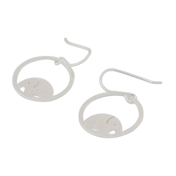 Alternate image for Sterling Silver Dangle Earrings Elephant Horizon