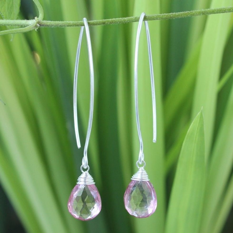 Modern Sterling Silver and Quartz Earrings 'Majestic Ice'