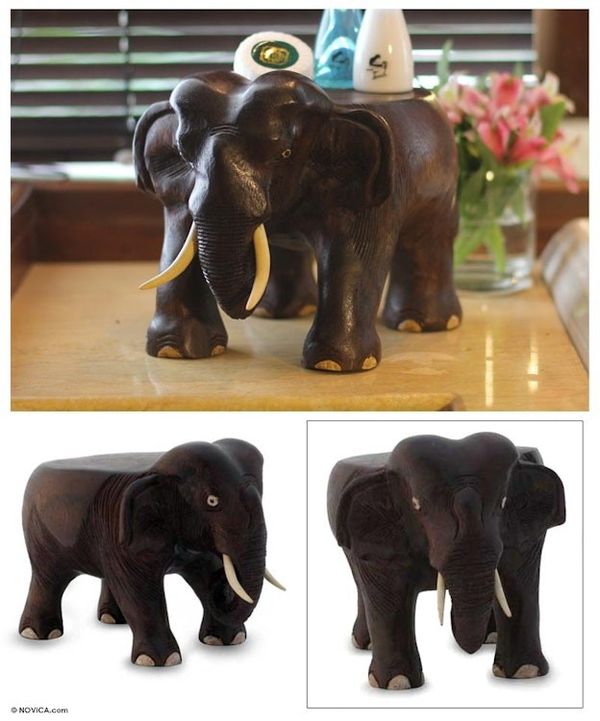 Alternate image for Wood stand Elephant at Work