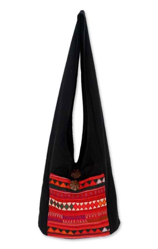 Alternate image for Handcrafted Cotton Shoulder Bag Akha Dreams