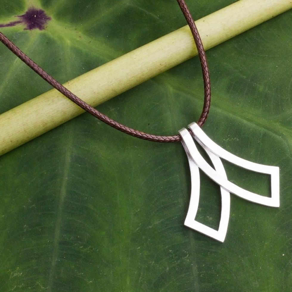 Original Sterling Silver Necklace for Men 'Siam Bow Tie'