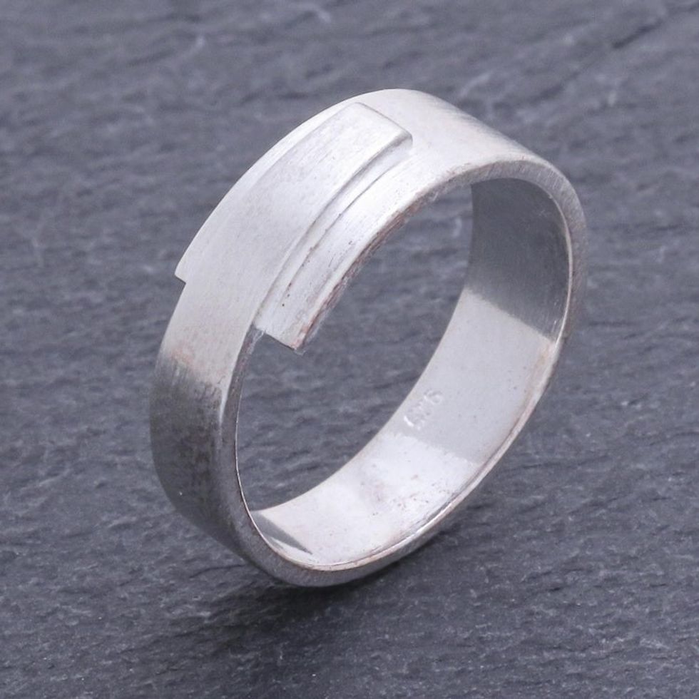 Men's Modern Sterling Silver Ring from Thailand 'Solemn Monarch'