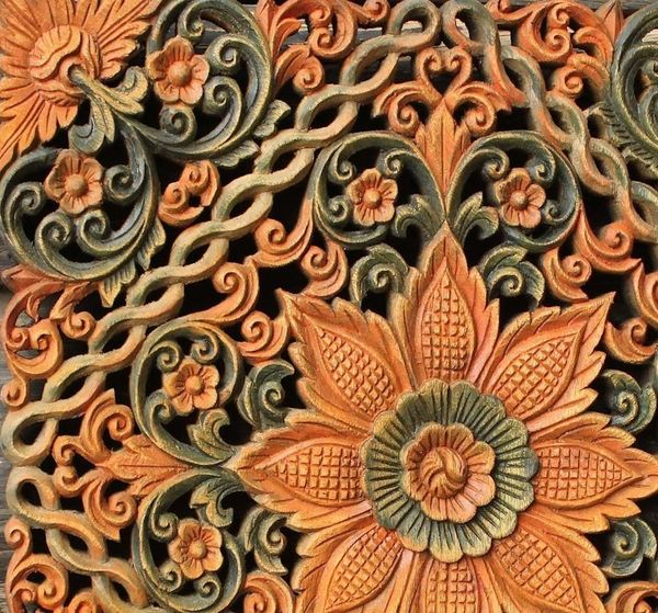 Alternate image for Floral Wood Relief Panel Floral Star