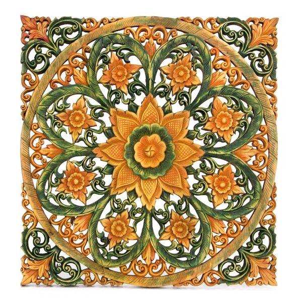 Alternate image for Teak relief panel Florid Magic