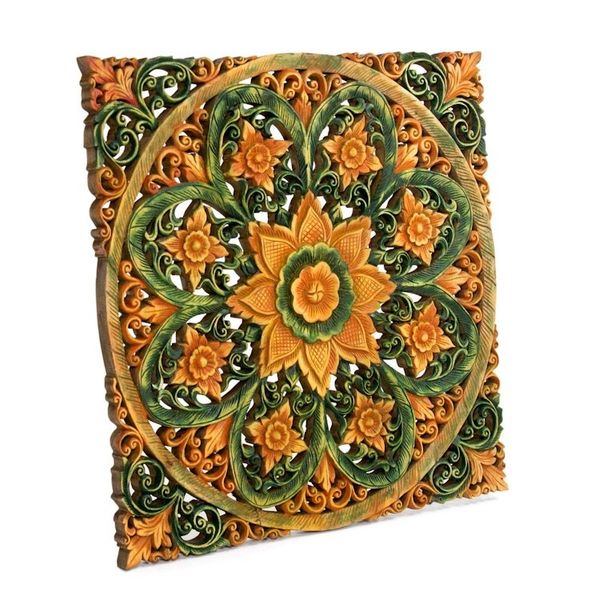 Alternate image for Teak relief panel Florid Magic