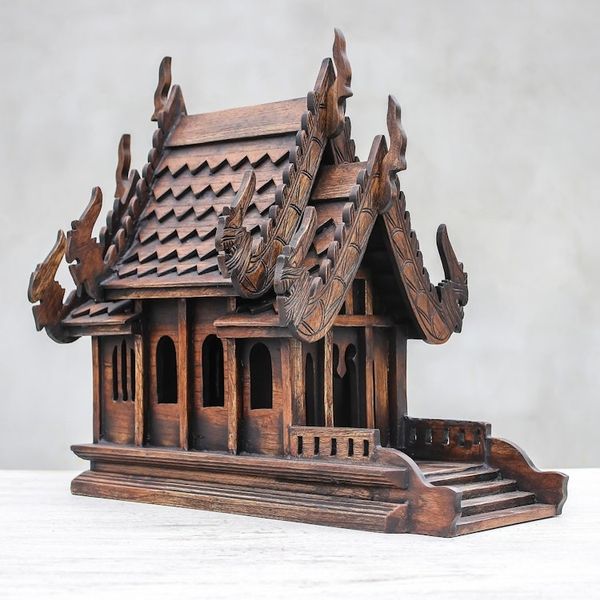 Alternate image for Teak spirit house Guardian Spirit Home