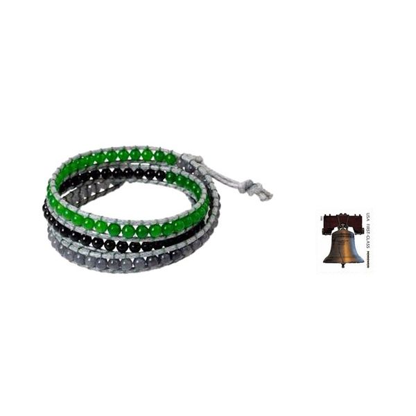 Alternate image for Thai Handcrafted Multigem and Silver Wrap Bracelet Rhythm of the Season