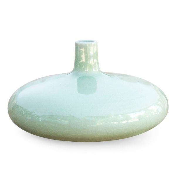 Alternate image for Celadon Ceramic Vase from Thailand Classic Green