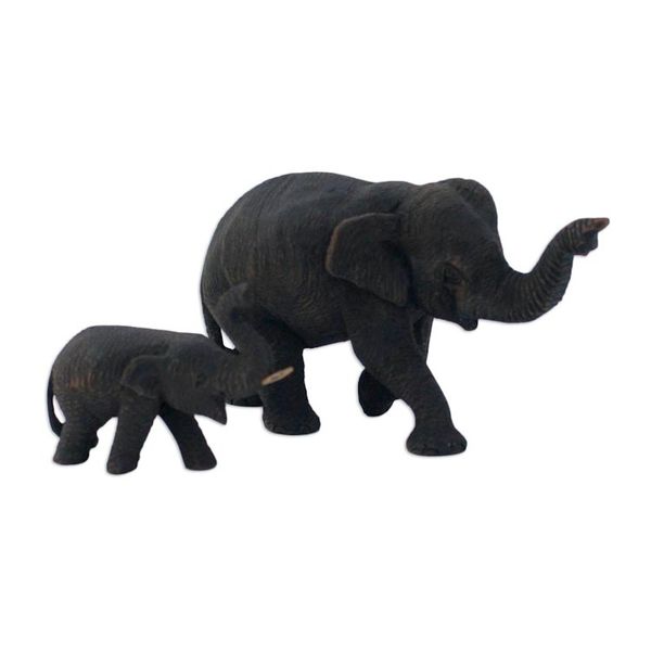 Alternate image for Teak sculptures Pair Mother and Me