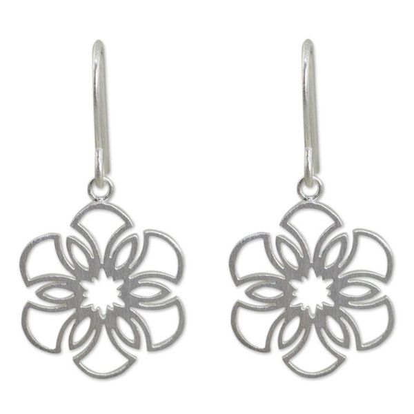 Alternate image for Womens Sterling Silver Earrings Artisan Jewelry Frozen Snowflakes