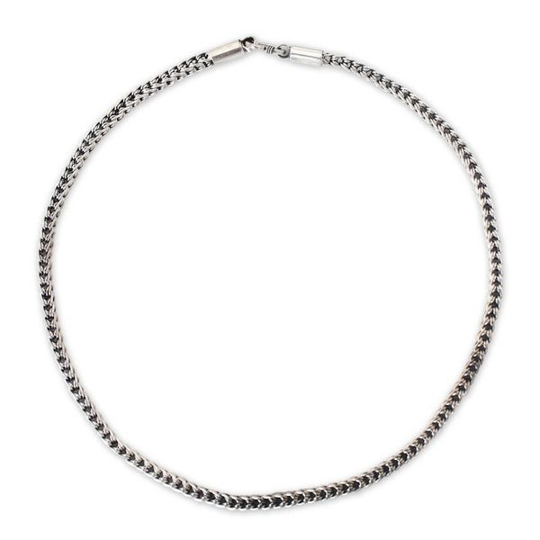 Alternate image for Sterling silver chain necklace Intricate Textures