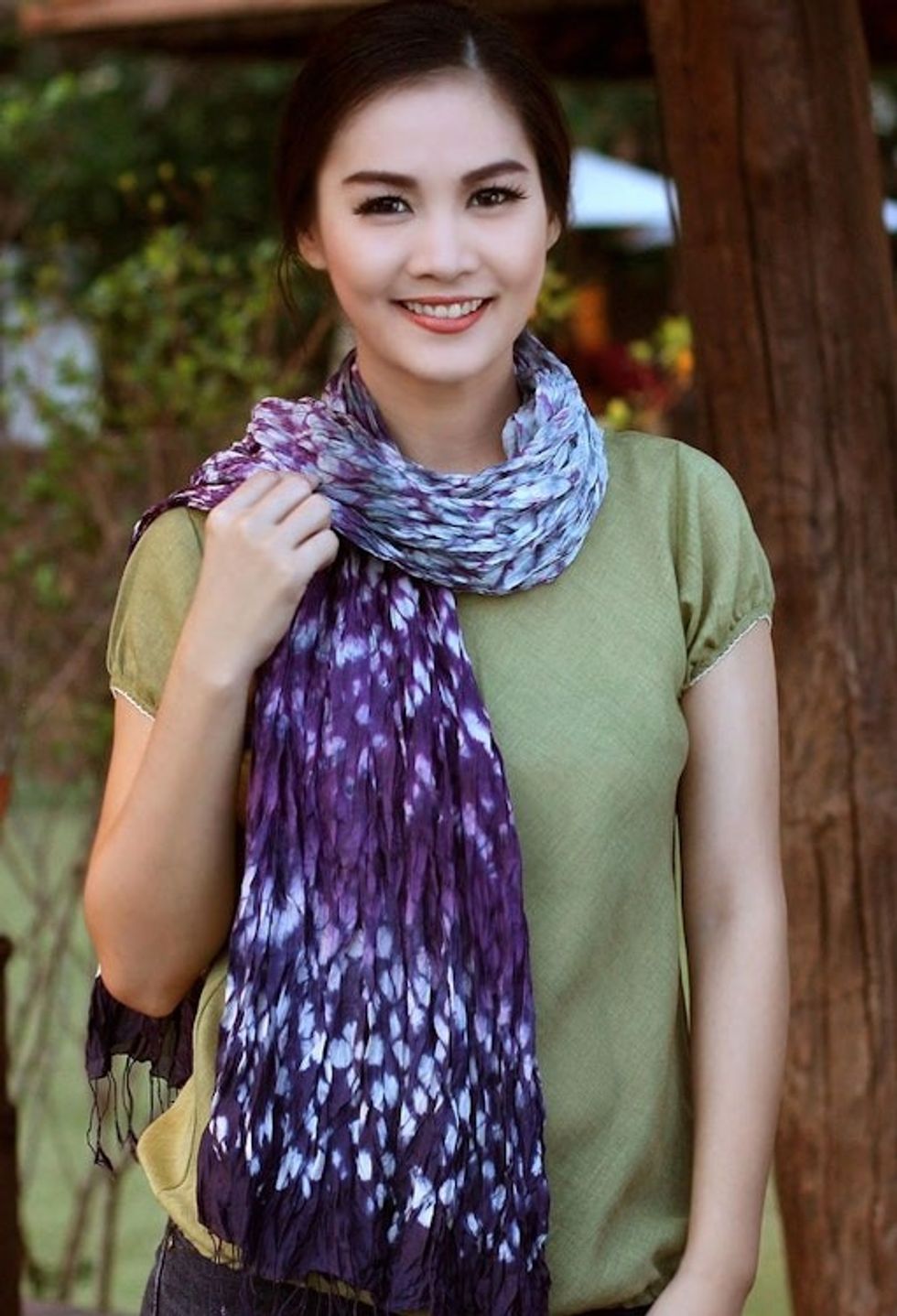 Hand Made Tie Dye Scarf 'Fabulous Lily'