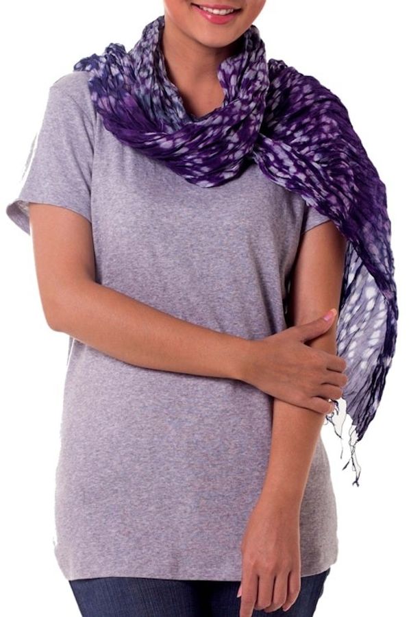 Alternate image for Hand Made Tie Dye Scarf Fabulous Lily