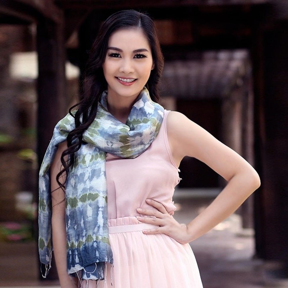 Hand Made Thai Silk Scarf 'Mist Illusion'