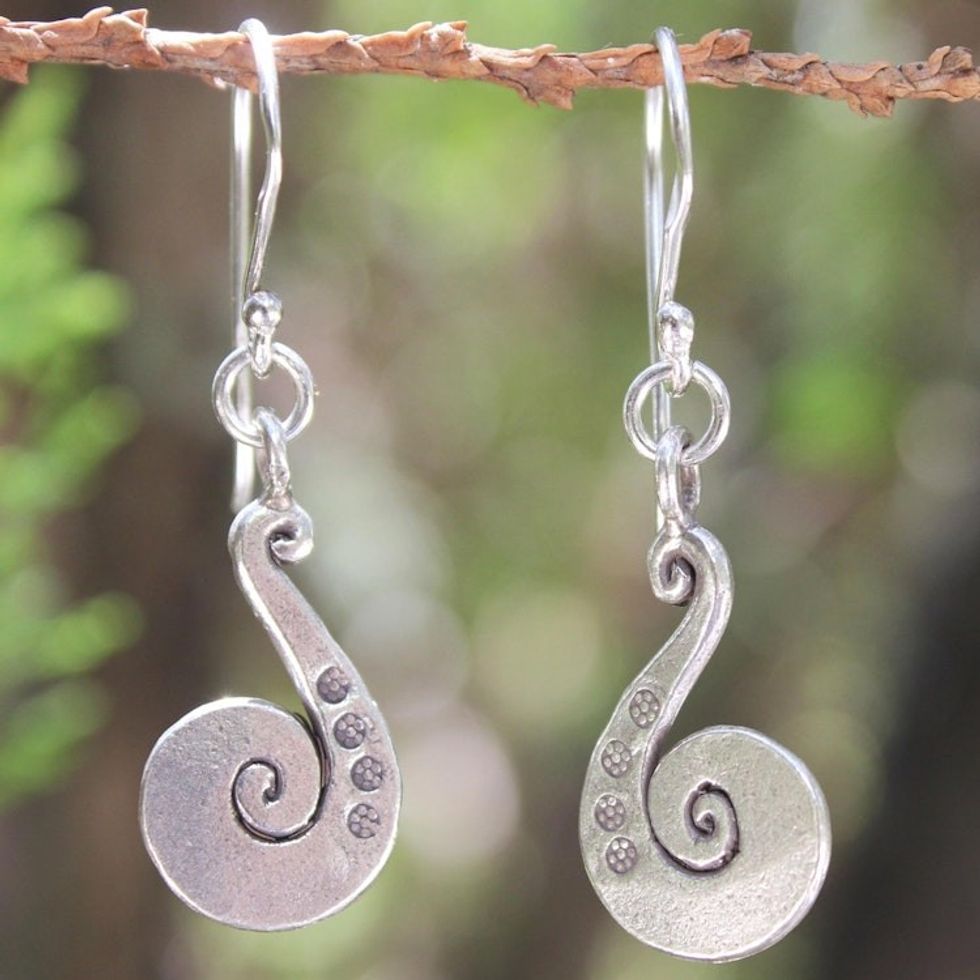 Sterling silver dangle earrings 'Chiang Mai Song'