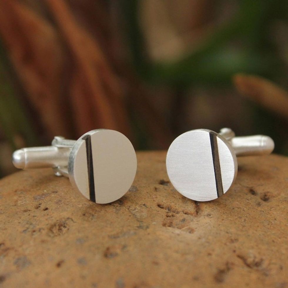 Modern Sterling Silver Cufflinks 'Harvest Moon'