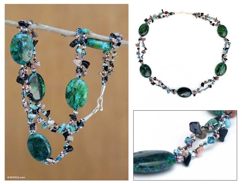 Handcrafted Gemstone Necklace in Turquoise Colors 'Magical Enchantment'