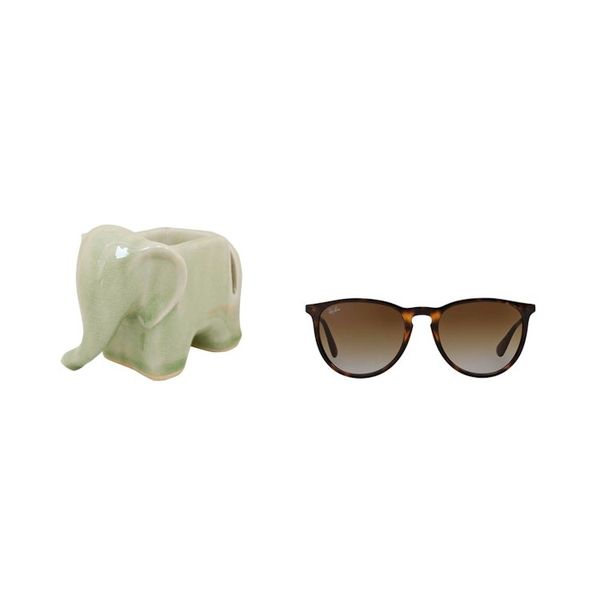 Alternate image for Celadon Ceramic Card Holder Green Elephant