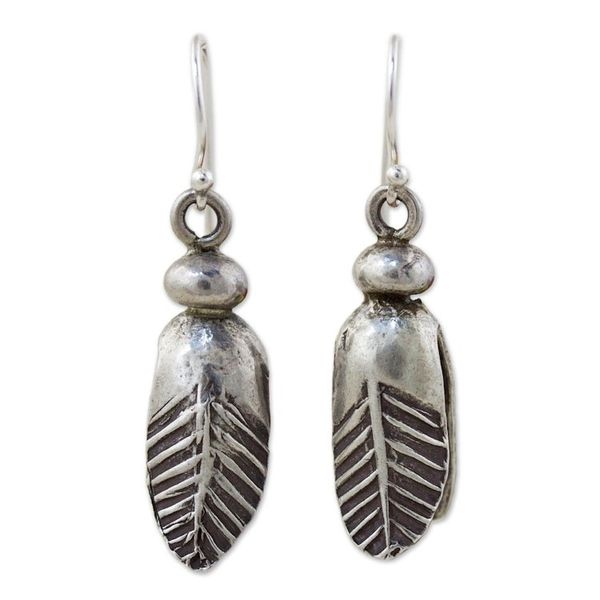 Alternate image for Silver 950 dangle earrings Spring Leaves