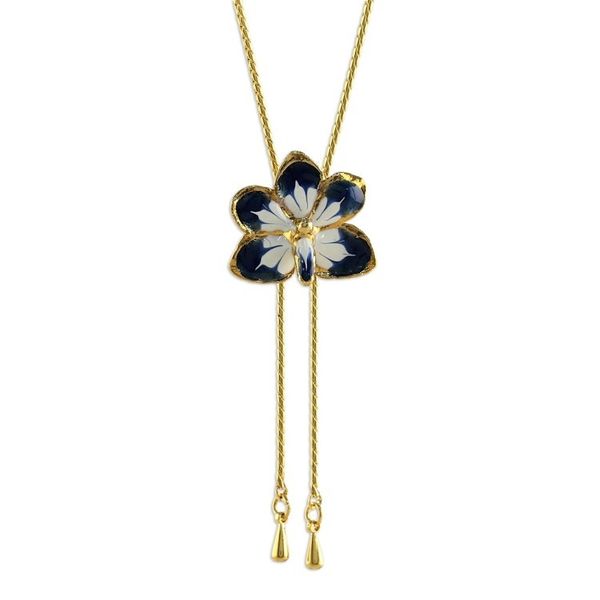 Alternate image for Hand Crafted Flower Necklace Blue Blossom