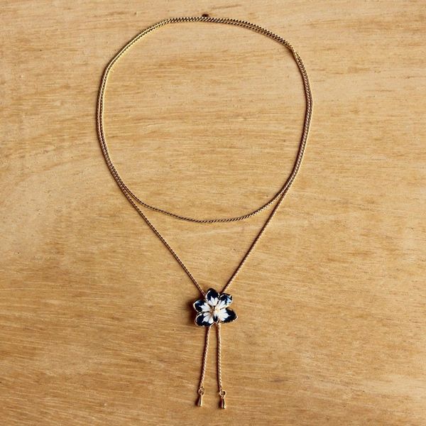 Alternate image for Hand Crafted Flower Necklace Blue Blossom