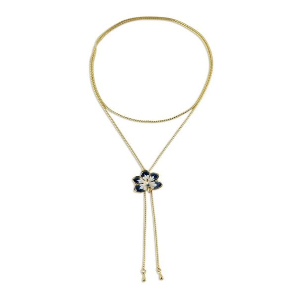 Alternate image for Hand Crafted Flower Necklace Blue Blossom